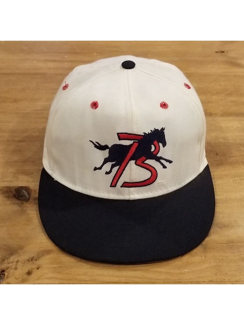 Vintage Billings Mustangs Hat 7 3/8 Fitted Pro Line Cincinnati Reds Made USA